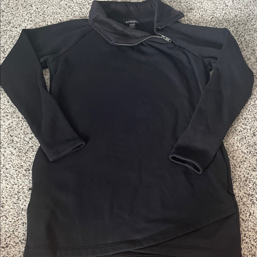 Women’s Athleta black cozy karma asym sweatshirt dress size small